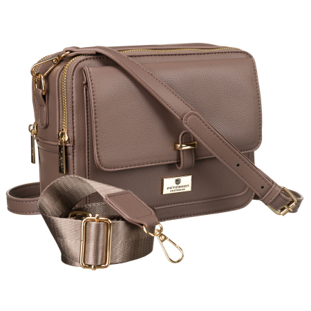 Genti Dama - Geantă de damă maro din piele ecologică - Peterson PTR-PTN TOR-ALE-21 PUR