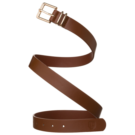 Curea îngustă pentru femei din piele ecologică maro deschis - Peterson PTR-PTN STU-14G1 [5]