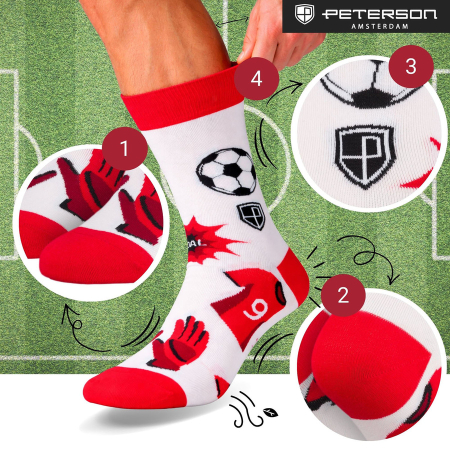Set de șosete bărbătești cu motiv de fotbal, mărimile 38-44 - Peterson PTR-PTN SML-S3W-FB-38-44 [20]