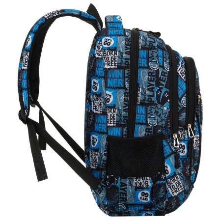 Ghiozdan școlar pentru adolescenți din poliester cu model de gaming - Peterson PTR-PTN BIEDRONKA B62 [2]