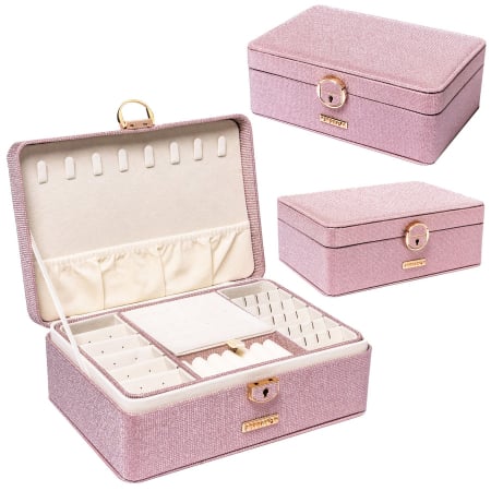Oferte Speciale - Cutie roz elegantă cu zăvor și cheie - Peterson PTR-PTN SZK-08-3095 ROSE