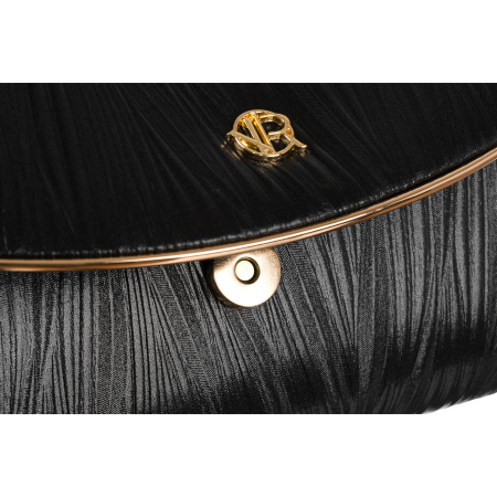 Geantă tip clutch neagră de damă din piele ecologică cu dungi - Rovicky [13]