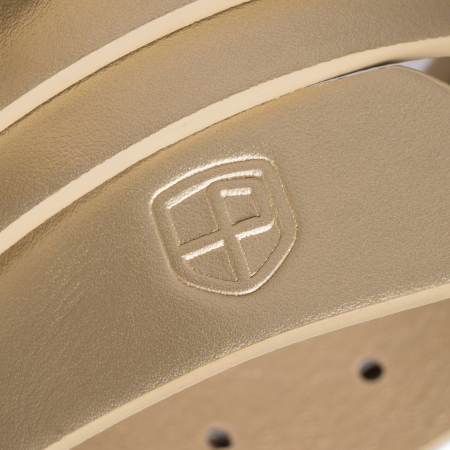 Curea de damă bej din piele ecologică cu cataramă clasică argintie - Peterson PTR-PTN STU-20S1 [2]