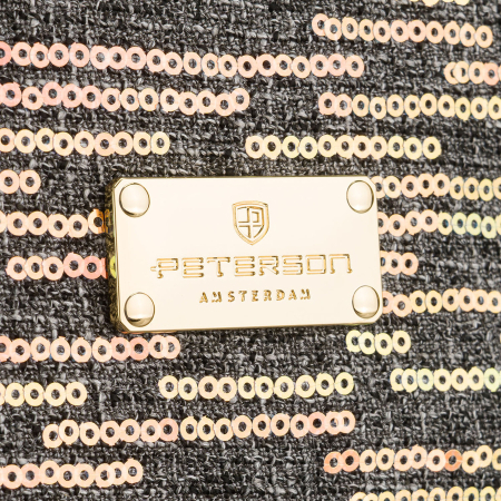 Geantă cosmetică de călătorie din material sintetic negru, decorată cu paiete - Peterson PTR-PTN KOS-DA-18-3545 B [3]