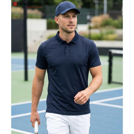 Tricou polo bleumarin pentru bărbați, mărimi de la M la XL - Peterson [3]