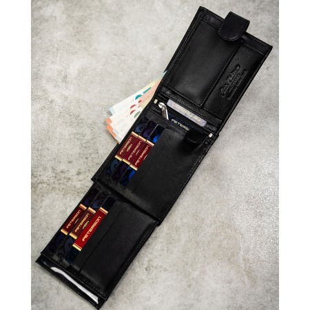 Set cadou: Portofel orizontal din piele neagră și curea reversibilă cu catarame interschimbabile - Peterson - Lorenzo – Heritage Leather [7]