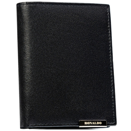 Portofele Barbati - Portofel din piele naturala pentru barbati Ronaldo PTR-RM-04-BDF-BL BLACK