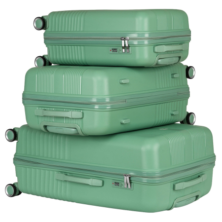 Set de valize de călătorie din plastic ABS verde - Peterson PTR-PTN PP-09-SET3-1471 [8]