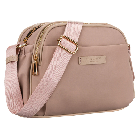 Apparel & Accessories  - Geantă de damă din nylon roz cu fermoar și clemă magnetică - Peterson PTR-PTN JN-15-0351 PINK