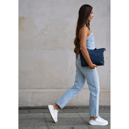 Geantă shopper bleumarin pentru femei cu închidere magnetică - Peterson PTR-PTN JN-10-0108 NAVY [11]