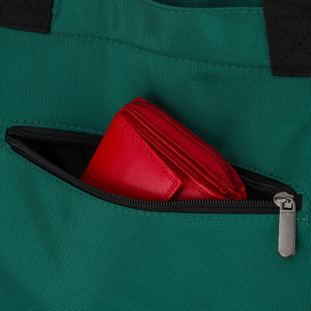 Geantă mare de damă, din poliester, verde închis, cu mânere și curea detașabilă - Peterson PTR-PTN TZ15605D-1006 D. [5]