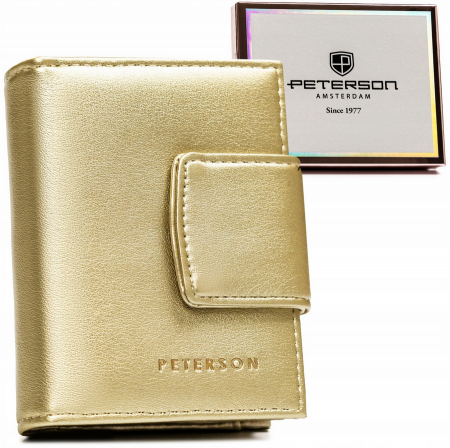  Wallets & Money Clips - Portofel dama din piele Peterson PTR-PTN 42329-F8 GOLD