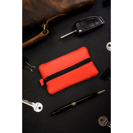 Husă compactă pentru chei din piele naturală de culoare portocalie PTR-KC-02-PDM ORANGE [1]