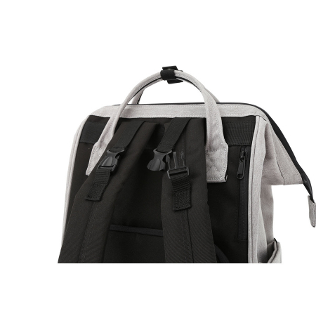 Rucsac gri, spațios pentru femei, din poliester, cu închidere cu fermoar - Himawari PTR-1208-04 [8]