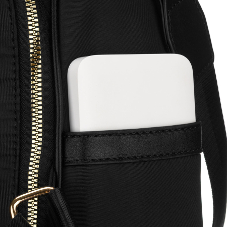 Rucsac negru de damă din nailon și piele ecologică cu bretele reglabile - Peterson PTR-PTN JN-12-0191 BLACK [17]