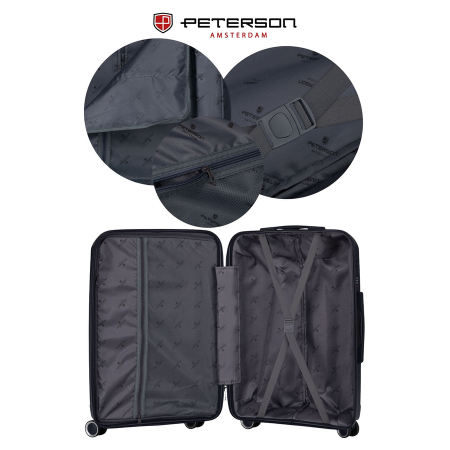 Set de valize negre din polipropilenă cu încuietori cu combinație - Peterson PTR-PTN HPP-01-SET3-1754 [11]