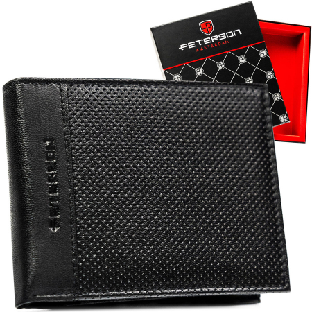 Portofele Barbati - Portofel din piele naturala pentru barbati Peterson PTR-PTN N992-DOT-9578 BL