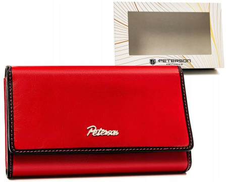Portofele Dama - Portofel dama din piele naturala Peterson PTR-PTN KA-24-9504 RED/B