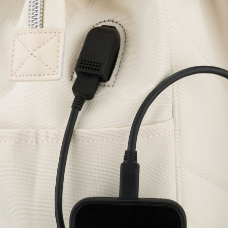 Rucsac ecru pentru femei din poliester cu compartiment pentru laptop și port USB - Peterson PTR-PTN BETA ECRU [12]