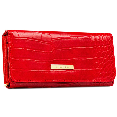 Portofele Dama - Portofel mare de damă roșu din piele ecologică, model în relief - 4U CAVALDI PTR-CHWJ-05-4788