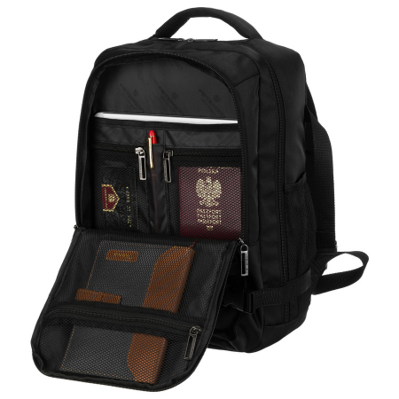 Rucsac de călătorie negru din poliester, perfect pentru bagajul de mână - Peterson PTR-PTN BIELIK-6491 BLAC [6]