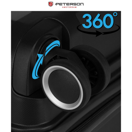 Valiză medie neagră din polipropilenă cu roți pivotante - Peterson PTR-PTN HPP-01-W-M-1778 [16]