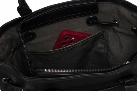 Geanta de dama din piele ecologica cu motiv piele de sarpe - David Jones PTR-6885-5 BL [5]