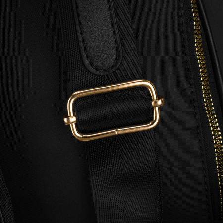 Rucsac negru de damă din nailon și piele ecologică cu bretele reglabile - Peterson PTR-PTN JN-12-0191 BLACK [18]
