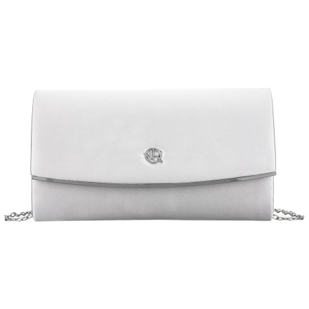 Geantă tip clutch de damă, realizată în culoarea argintie, suspendată pe un lanț de argint - Rovicky PTR-R-XS028-3-0689 SILVE [1]