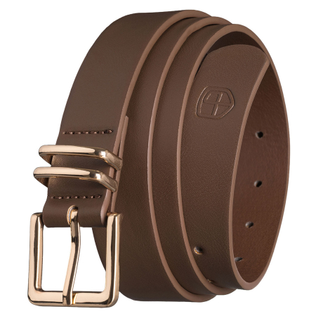  Belts - Curea îngustă de damă din piele ecologică kaki cu cataramă aurie - Peterson PTR-PTN STU-16G1