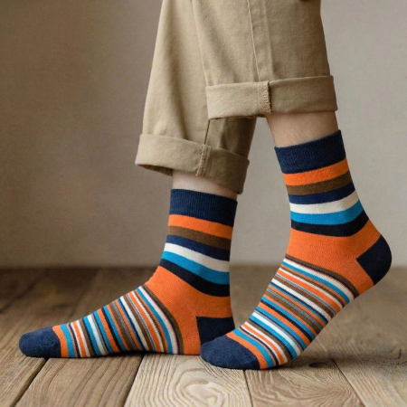 Set de 5 perechi de șosete bărbătești cu dungi, mărimi 40-45 - Peterson PTR-PTN SML-S5-40-45-PA1 [6]