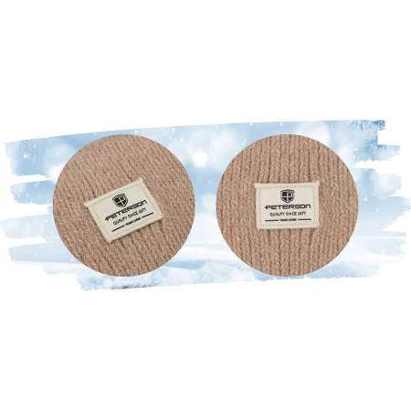 Căciulă beanie bej pentru femei, mărime universală, cu sigla mărcii - Peterson PTR-PTN HAT-10-5516 KHAK [11]