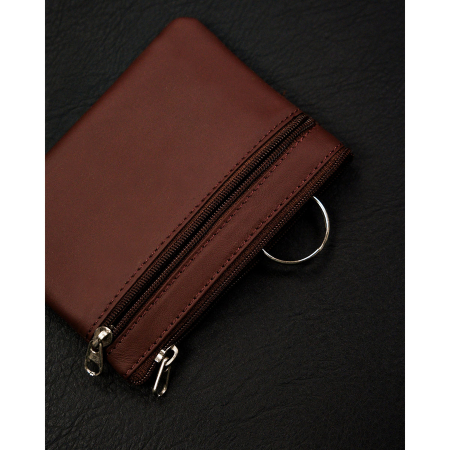 Husa maro pentru chei din piele naturala cu fermoar PTR-34802-ACL-1107 BROWN [3]