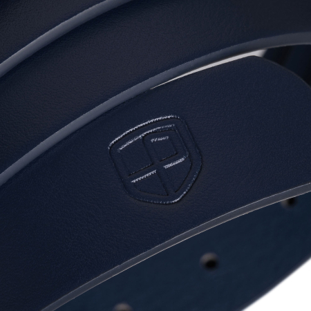 Curea îngustă de damă din piele ecologică bleumarin cu cataramă aurie - Peterson PTR-PTN STU-15G1 [3]