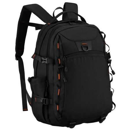  Backpacks - Rucsac mare, cu două compartimente, din poliester negru, pentru turiști - Peterson