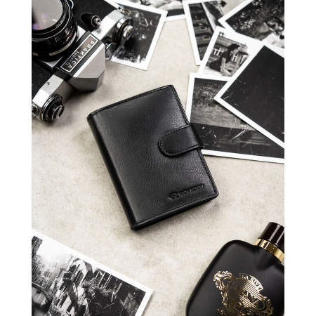 Portofel negru bărbătesc din piele naturală, cu spațiu pentru certificatul de înmatriculare al vehiculului și echipat cu sistem RFID - Rovicky PTR-0800L-RVD-0260 BLACK [2]