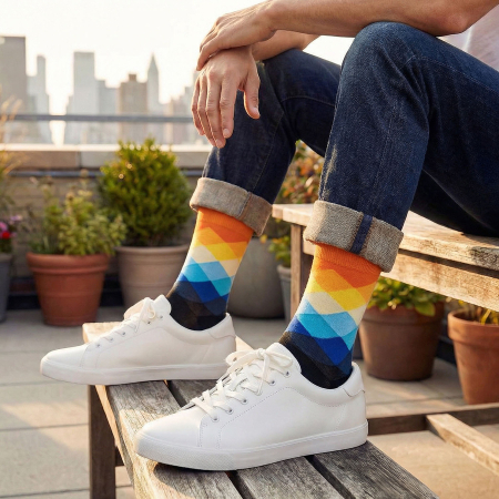 Set de 5 perechi de șosete bărbătești, mărimea 40-45, din bumbac și poliester - Peterson PTR-PTN SML-S5-40-45-RO2 [25]