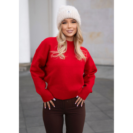 Căciulă beanie bej pentru femei, confecționată din nailon, acoperită cu o textură care imită blana - Peterson PTR-PTN HAT-11-5554 KHAK [4]