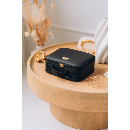 Cutie de bijuterii neagră din piele ecologică, închisă cu fermoar - Peterson PTR-PTN SZK-10-7818 BLAC [1]