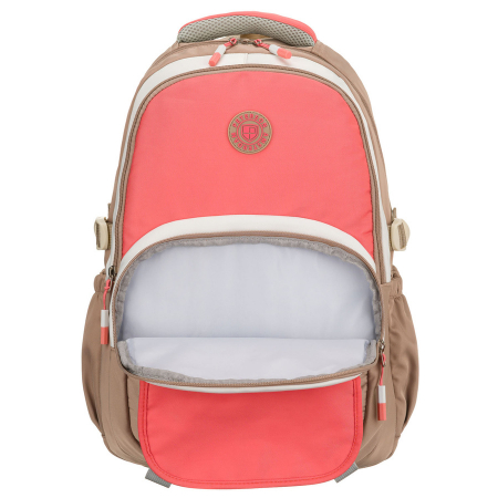 Rucsac școlar pentru copii din poliester bej și roz cu compartiment pentru laptop - Peterson PTR-PTN 8592-1372 BEIGE [4]