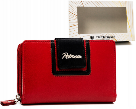 Portofele Dama - Portofel dama din piele naturala Peterson PTR-PTN KA-28-9665 RED/B