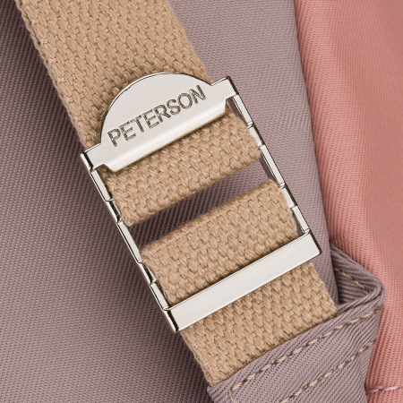 Rucsac de damă roz și gri din poliester și piele ecologică, cu un singur compartiment - Peterson PTR-PTN GAMMA WOODROSE-G [10]