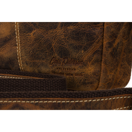 Geantă bărbătească din piele maro cu clapă - Peterson PTR-PTN 015-TMH-6570 TAN [6]