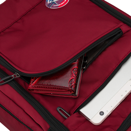 Rucsac de cabină din poliester bordo cu închidere cu fermoar - Peterson Weekender [9]