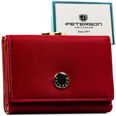 Portofele Dama - Portofel din piele pentru femei Peterson PTR-PTN PS15-09-HNL RED