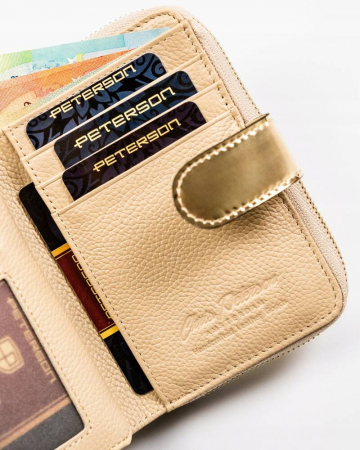 Portofel dama din piele naturala Peterson PTR-PTN 1N-602-6877 GOLD [7]