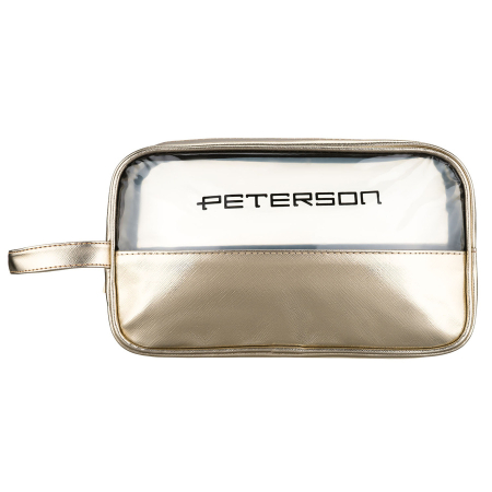 Geantă cosmetică aurie din material sintetic, cu mâner confortabil și panou transparent - Peterson PTR-PTN KOS-DA-21 L.GOLD [1]