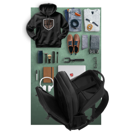 Rucsac mare de călătorie negru cu compartiment pentru laptop și închidere cu fermoar - Peterson PTR-PTN HY242-7048 BLACK [11]