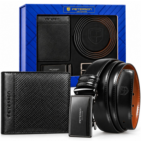  Handbags, Wallets & Cases  - Set cadou: portofel orizontal din piele neagră și curea reversibilă cu catarame interschimbabile - Peterson - Matteo – Urban Executive
