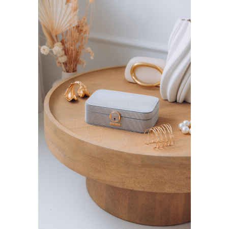 Cutie de bijuterii gri, elegantă, cu încuietoare cu cheie - Peterson PTR-PTN SZK-07-3088 GREY [4]